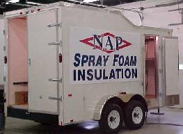Let North American Processing LLC build you a spraysystem built on gusmer, graco, or glascraft equipment for Icynene NCFI SPI  Demilec Foam Enterprise Lapolla SprayFoam, for either, Open Cell  ½ Pound , Closed Cell Rigid foaminsulation, a sprayrig, trailer mounted like this will process all Plural Component Polyureas and accurately Dispense Polyurea Spray on 1:1 ratio. 